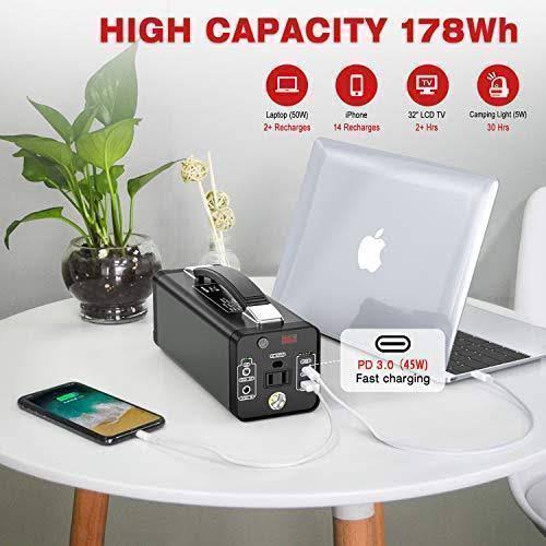 Nexpow Portable Power Station, 178Wh Solar Generator Lithium Polymer Battery Emergency Backup Portable Power Source with 110V/12