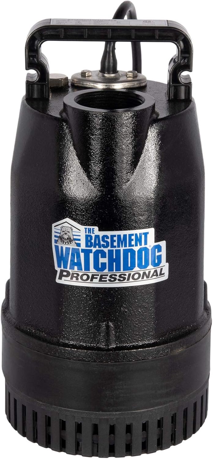 THE BASEMENT WATCHDOG Model SIT-50D 1/2 HP 4,400 GPH at 0 ft. and 3,540 GPH at 10 ft. Cast Iron Submersible Sump Pump with Top Discharge and Caged Dual Micro Reed Float Switch and Controller