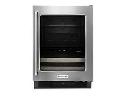 KitchenAid KUBR204ESB - Wine cooler/refrigerator - niche - width: 24 in - depth: 24 in - height: 34.4 in - 4.8 cu. ft - stainless steel