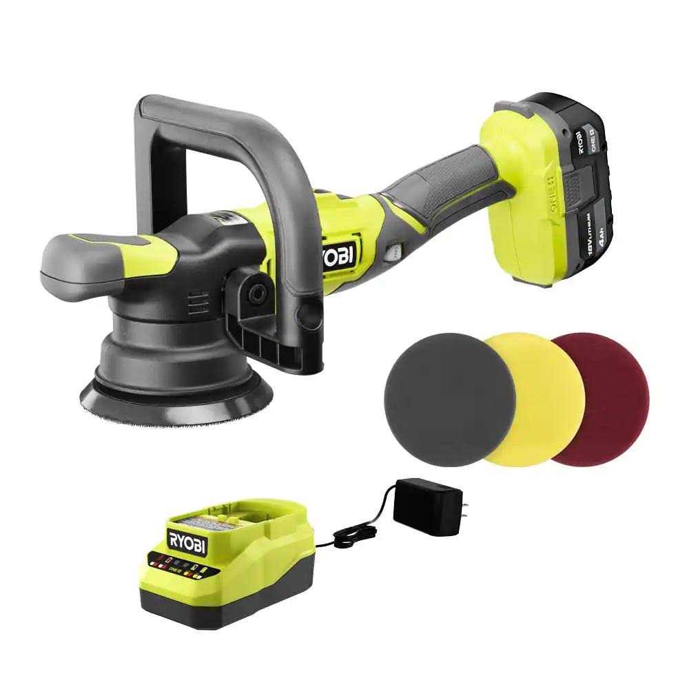 RYOBI ONE+ 18V Cordless 5 in. Variable Speed Dual Action Polisher Kit with 4.0 Ah Battery and 18V Charger - Shop Hardware Tools Online Store