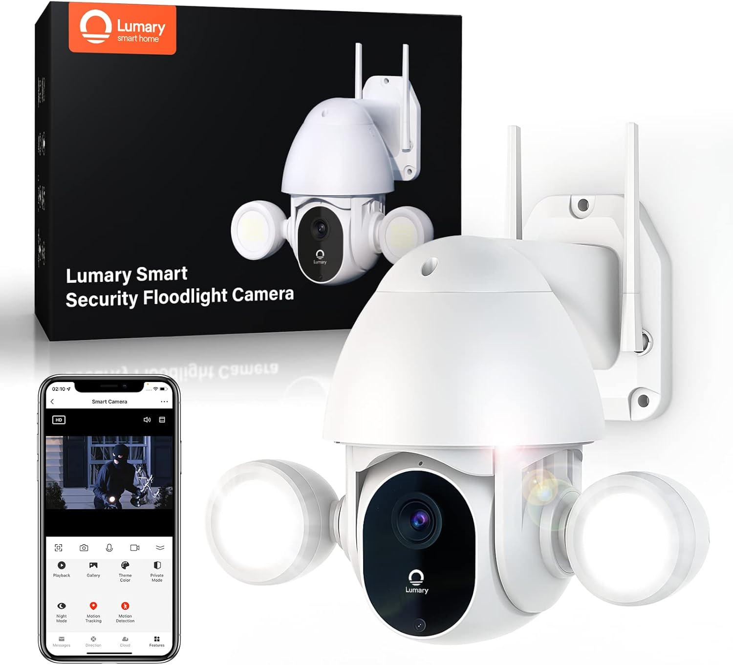 2K Security Camera Outdoor - 3MP Color Night Vision Video Surveillance Cameras, Pan & Tilt 355° View with Motion Detection Wireless Wi-Fi Home Security System, Smart Alerts
