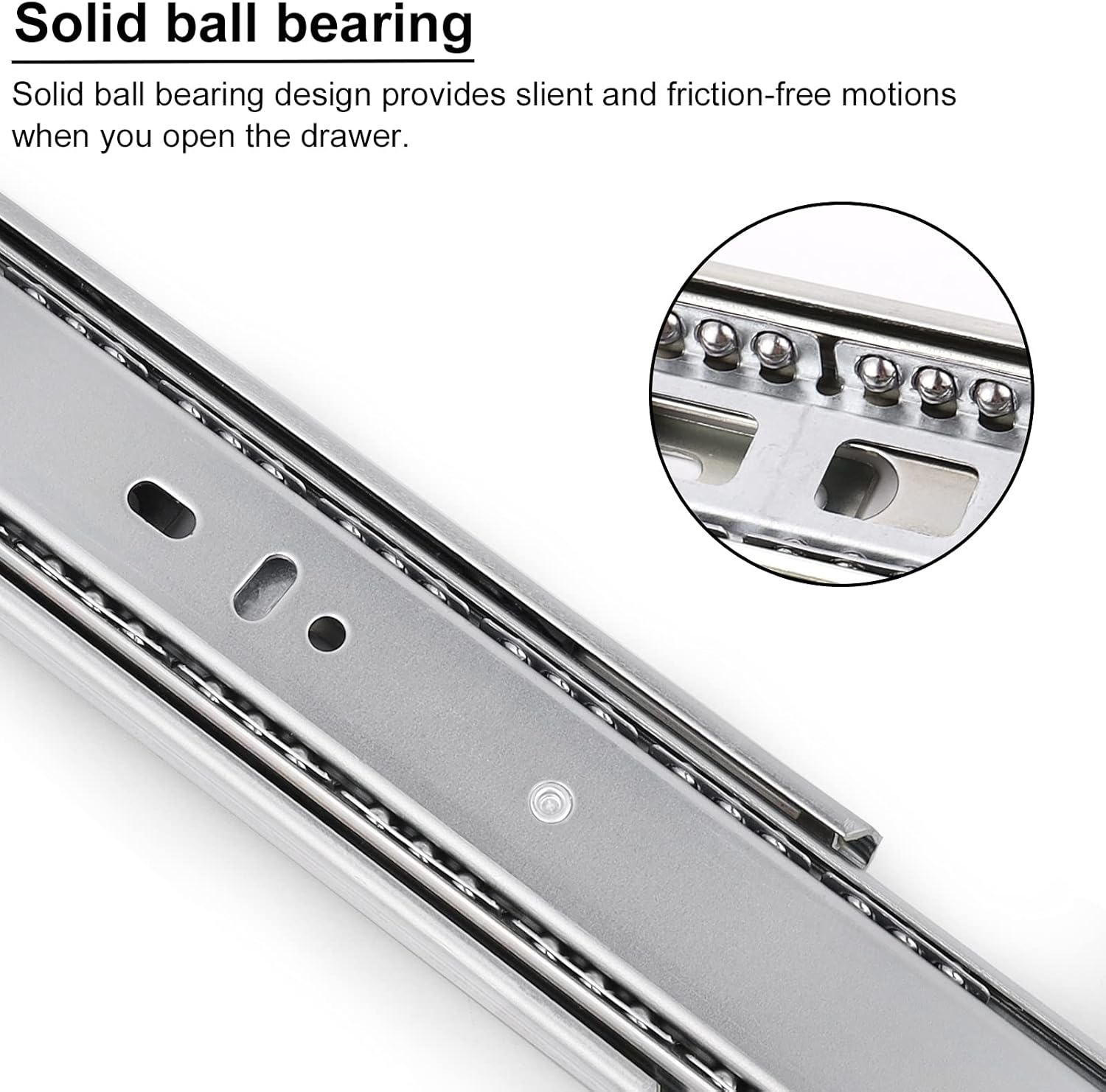 6 Pair DECORITEN 18 inch Soft Close Drawer Slide Full Extension, Ball Bearing Cabinet Hardware Rails with Rear Mounting Brackets, Side/Bottom Mount