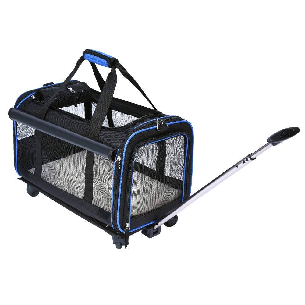 YOUTHINK Pet Wheels Rolling Carrier, Removable Wheeled Travel Carrier for Pets