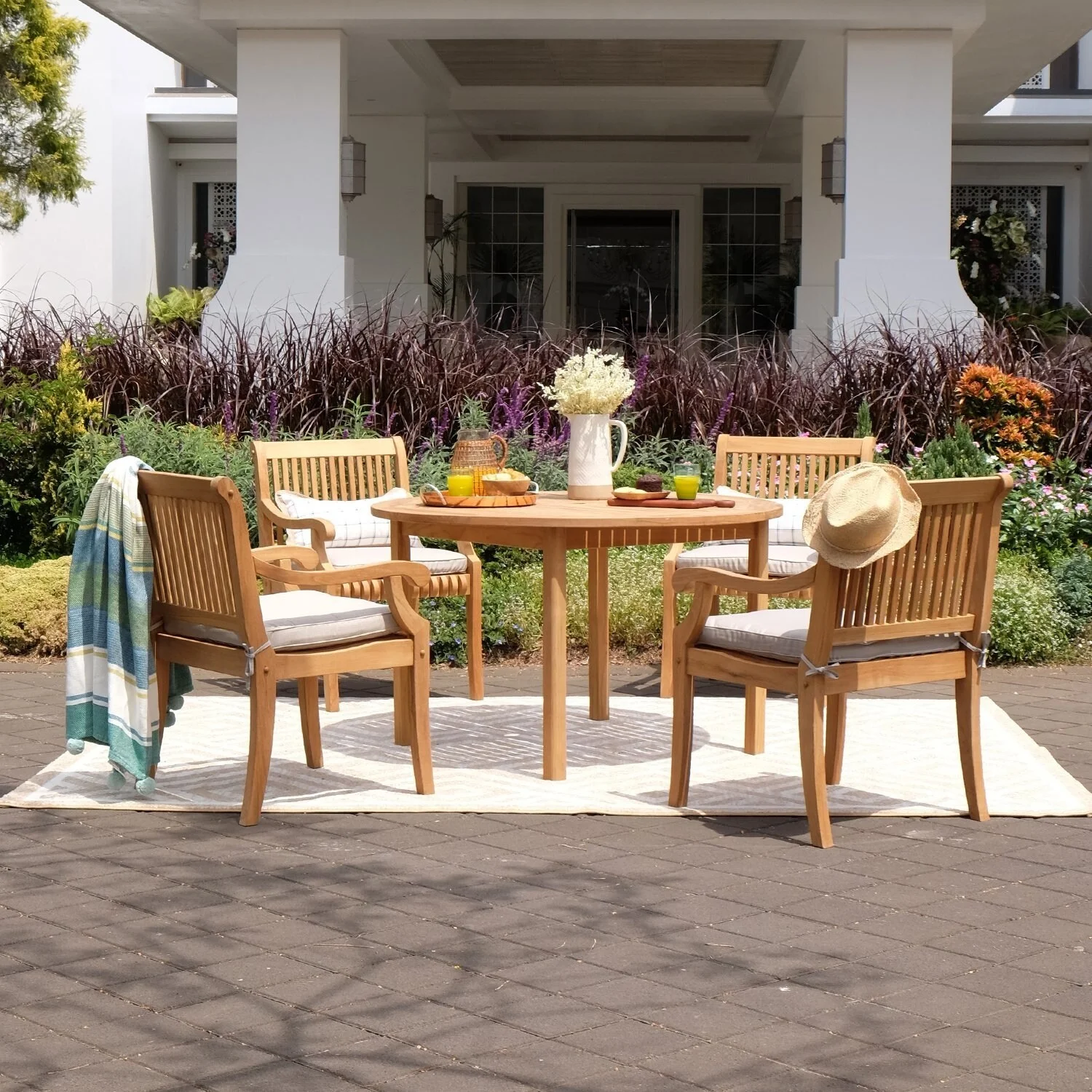 Cambridge Casual  Chara 5-piece Teak Patio Dining Set with Cushion