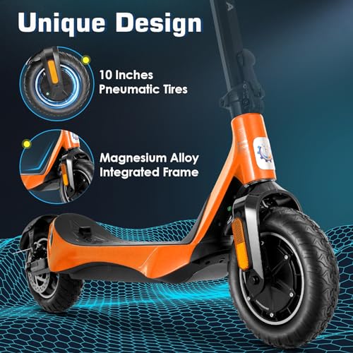Caroma Electric Scooter, Peak 850W Powerful Motor, 30 Miles Long Range and 36 MPH Top Speed, Turn Signal & Cruise Control, Folding Electric Scooter Adults with Wide Pneumatic Wheel