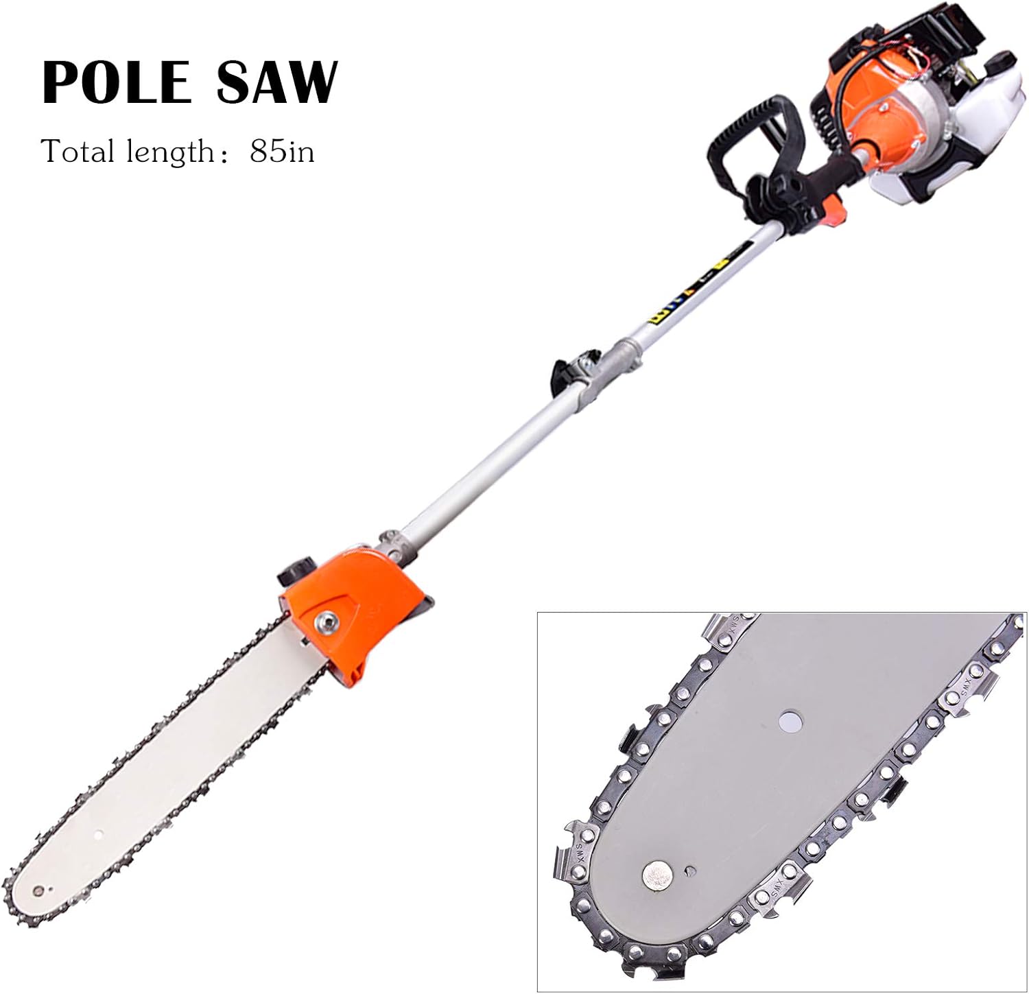 52cc 6 in 1 Gas Petrol Hedge Trimmer Brush Cutter Chainsaw Grass Pruner Multifunctional for Yard Garden Lawn Care