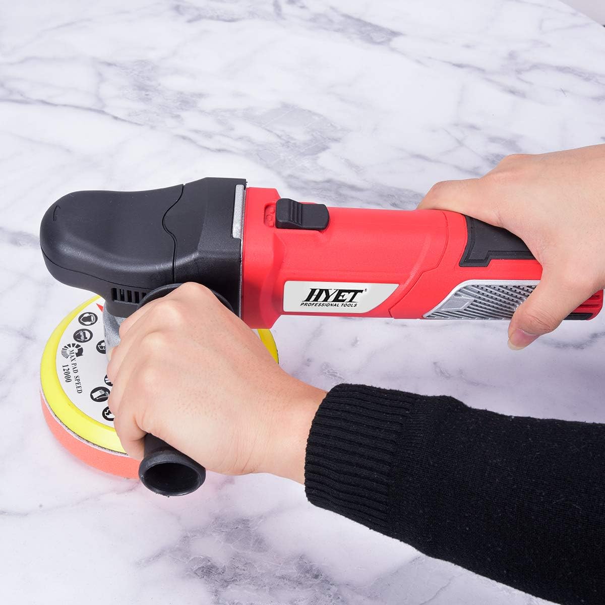 Power Tools Random Orbital Polisher Electrical Sander Variable Speed Dual-Action Grinder Buffer Kit For Auto Detail (6 inch)