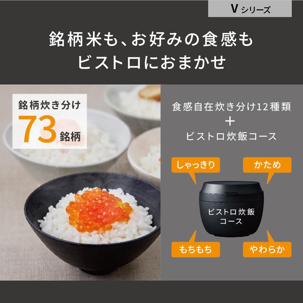 Panasonic Rice Cooker 1 Sho Top Model Bistro Craftsmanship AI Pressurized Hot Air Pump Equipped with 2 Maintenance Parts Light Greyge SR-V18BA-H JAPAN IMPORT NEW
