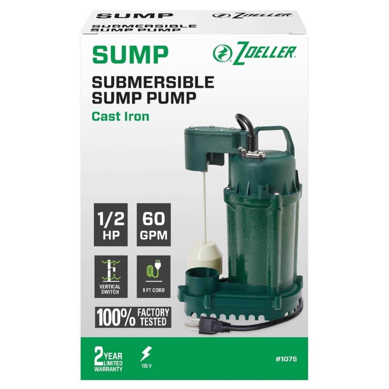 Zoeller 1/2 HP Cast Iron Submersible Sump Pump - Shop Hardware Tools Online Store