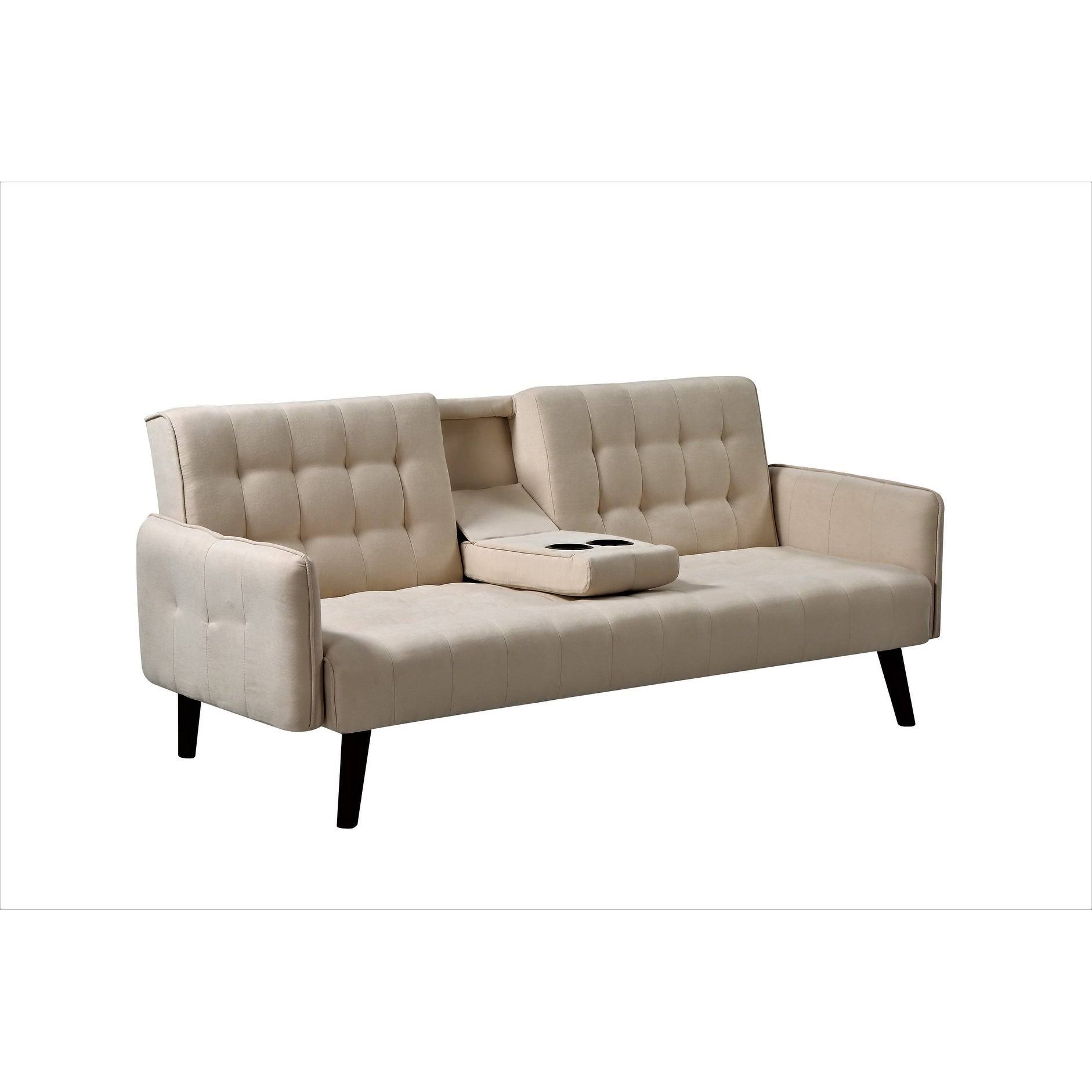 Hash Tufted Upholstered Futon Sleeper - Grey