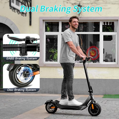 Caroma Electric Scooter Adults, 850W Motor, Max 36 Mph & 30-37 Miles Long Range, 10 Inch Run-Flat Tires, Folding E-Scooter with Dual Motor and Dual Brakes, Smart Control