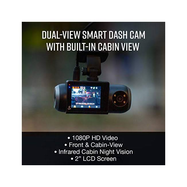Cobra SC 201 Dual-View Smart Dash Cam with Built-in Cabin View