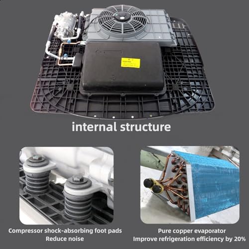 NEKPOKKA Universal 12V Electric Air Conditioner Large Vehicle Silent Roof Air Conditioner Unit for Trailers, Trucks, Campers, Buses, RV Air Conditioner 12 volt DC Air Conditioner 9000btu