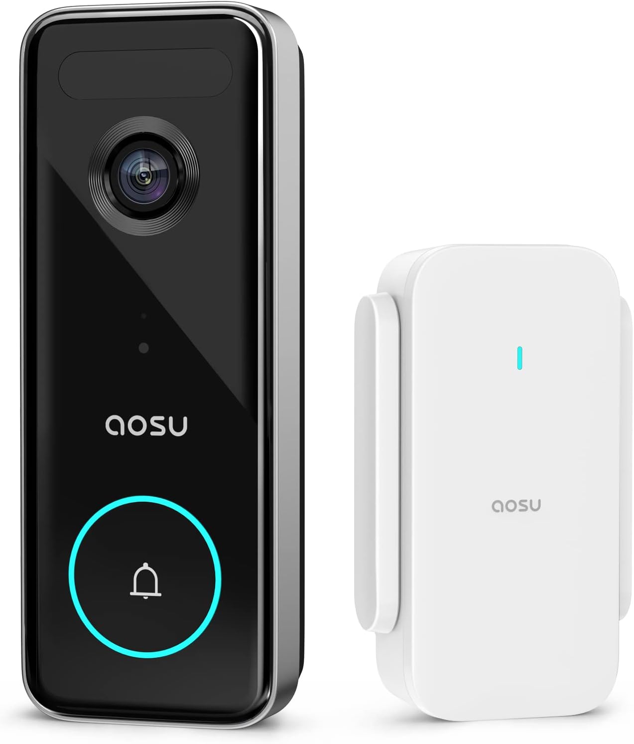 Doorbell Camera Wireless, aosu 5MP Ultra HD, No Monthly Fee, 3D Motion Detection Video Doorbell with Homebase, Enhanced (2.4/5 GHz) WiFi, 180-Day Battery Life, Work with Alexa & Google Assistant