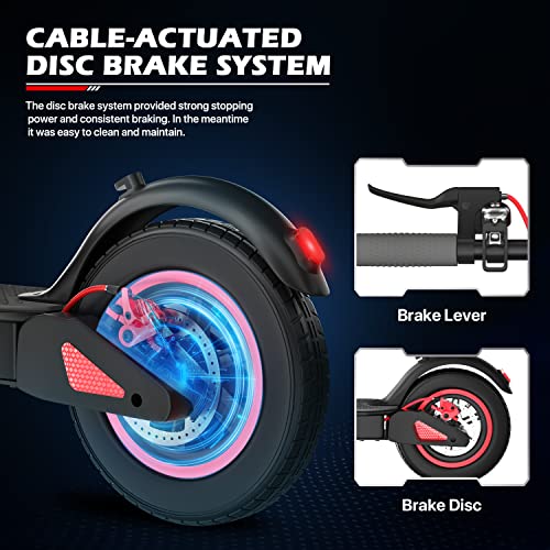 MoNiBloom E-Scooter Electric Kick Scooter w/LED Display and Bluetooth APP, Portable Folding Commuting Scooter for Adults & Teens