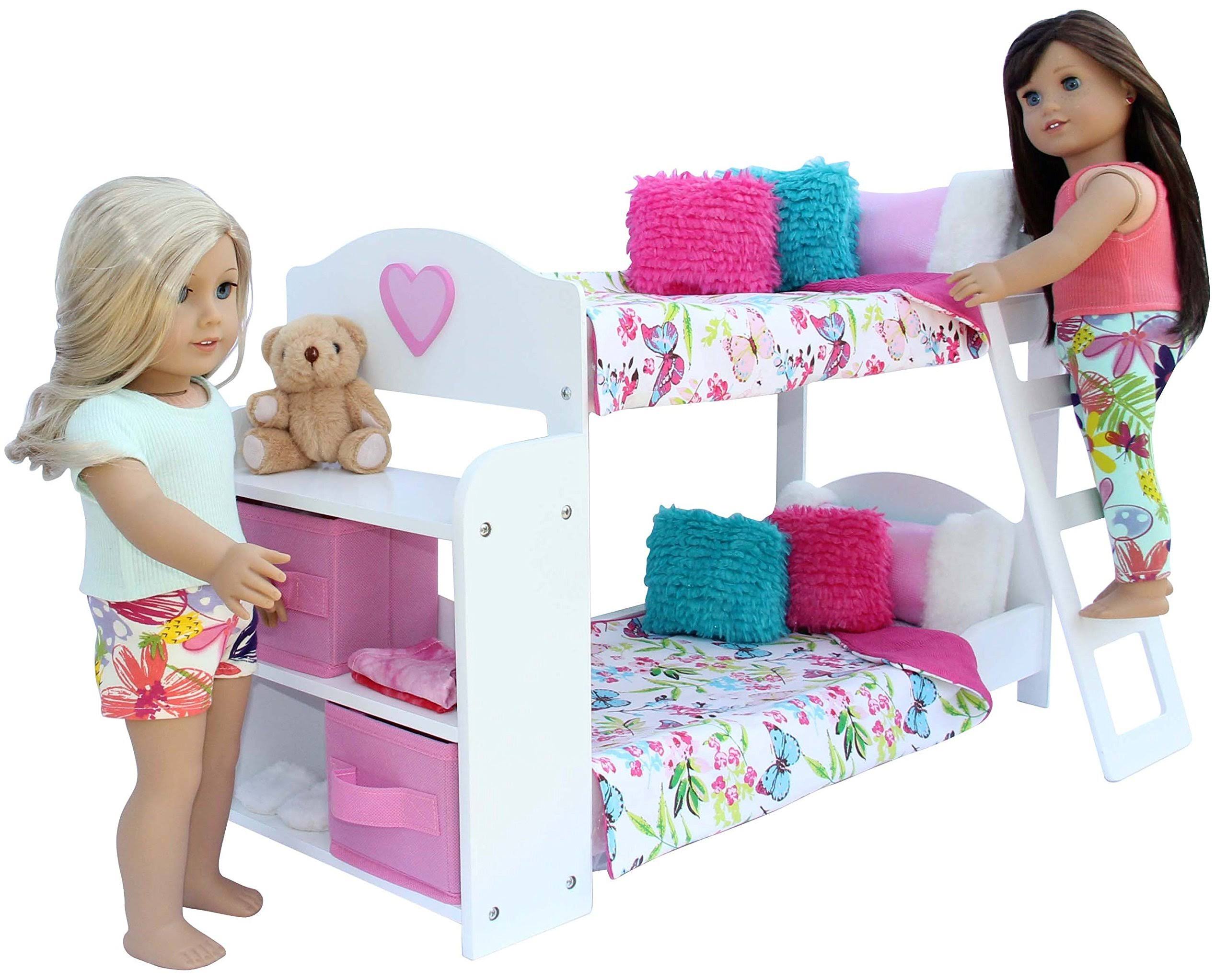 20 pc. Doll Bedroom Set for 18 inch American Girl Doll. Includes: Bunk Bed,
