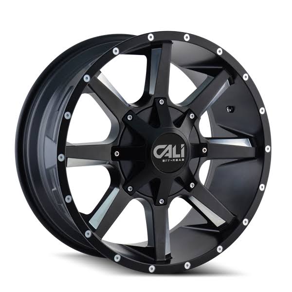 2006 Dodge Durango Cali Offroad Milled Matte Black Busted Wheel