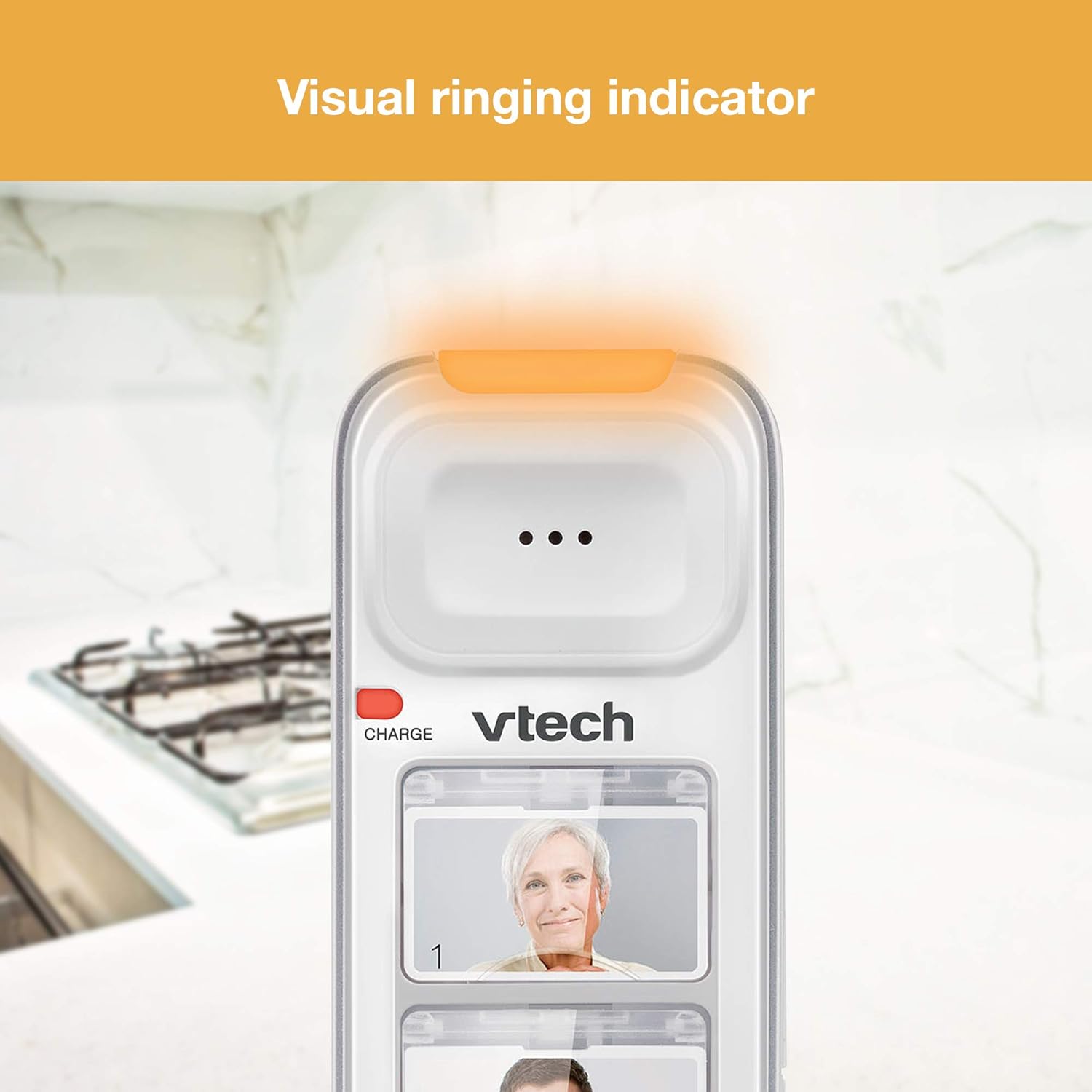 VTech SN5147 Amplified Corded/Cordless Senior Phone with Answering Machine, Call Blocking, 90dB Extra-loud Visual Ringer, One-touch Audio Assist on Handset up to 50dB, Big Buttons and Large Display