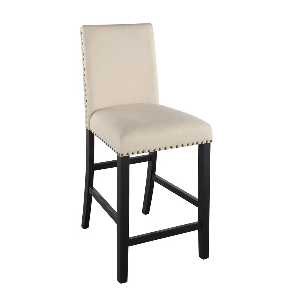 5 Pieces Counter Height Faux Marble Modern Dining Set with 4 Upholstered Chairs for Small Space,Beige
