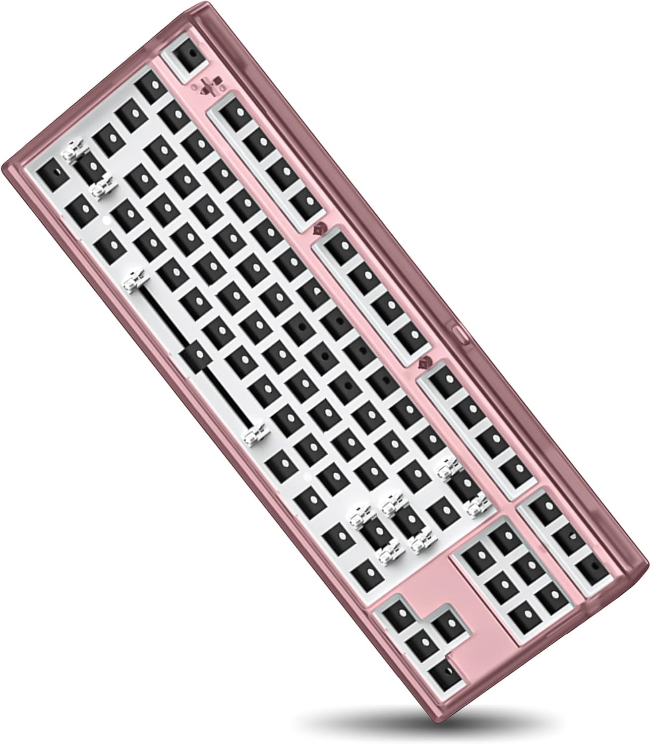 87 Keys RGB Modular DIY Mechanical Keyboard,FL Esports FL870 CMMK,80% Wired Gaming Keyboard DIY Kit Hot-Swap Switch Customizable Software Supported (Pink)