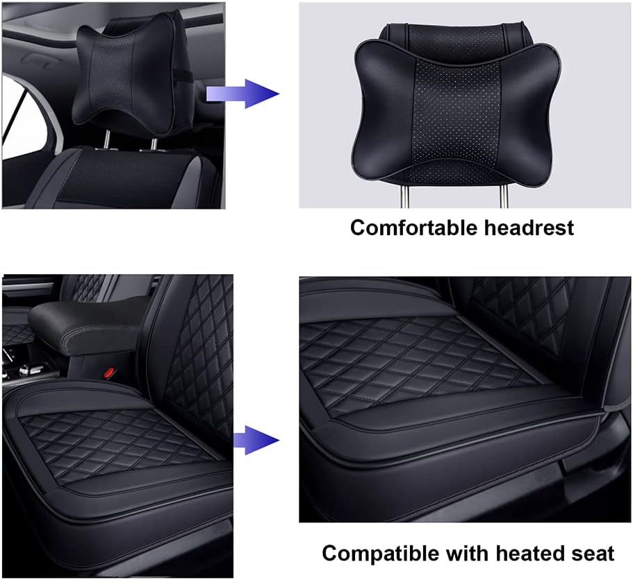 HZKERZH Custom for Honda CR-V 2007-2021 Car Seat Cover for 5 Seater,Premium Faux Leather Interior for Honda CR-V 2007-2021 Accessories,Waterproof and Easy to Install