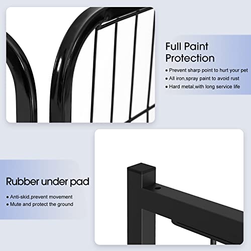 BestPet Dog Playpen Indoor 40 inch 16 Panels Metal Dog Pen Pet Dog Fence Outdoor Exercise Pen with Doors,Pet Puppy Playpen for RV Camping Yard, Black