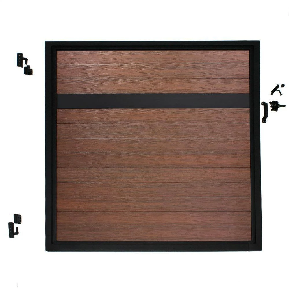 Veranda Euro Style 4 ft. W x 6 ft. H Black Top Black Rose Aluminum/Composite Adjustable Fence Gate