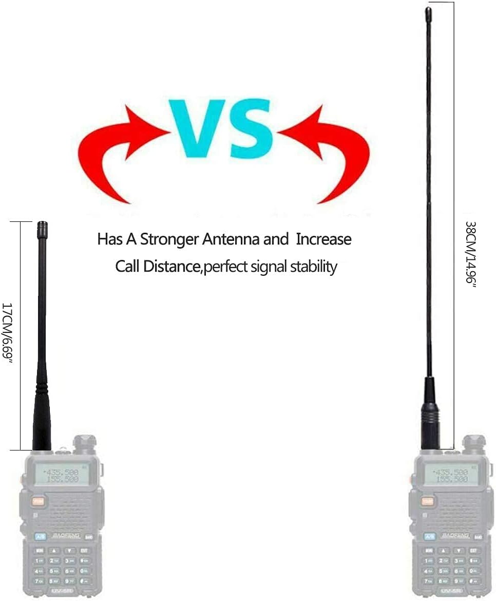 2 Pack Baofeng UV-5R Two Way Radio Portable Rechargeable Long Range Two Way Radio Handheld Walkie Talkie with 2 Pack 771 Antenna (Black) Pack of 2