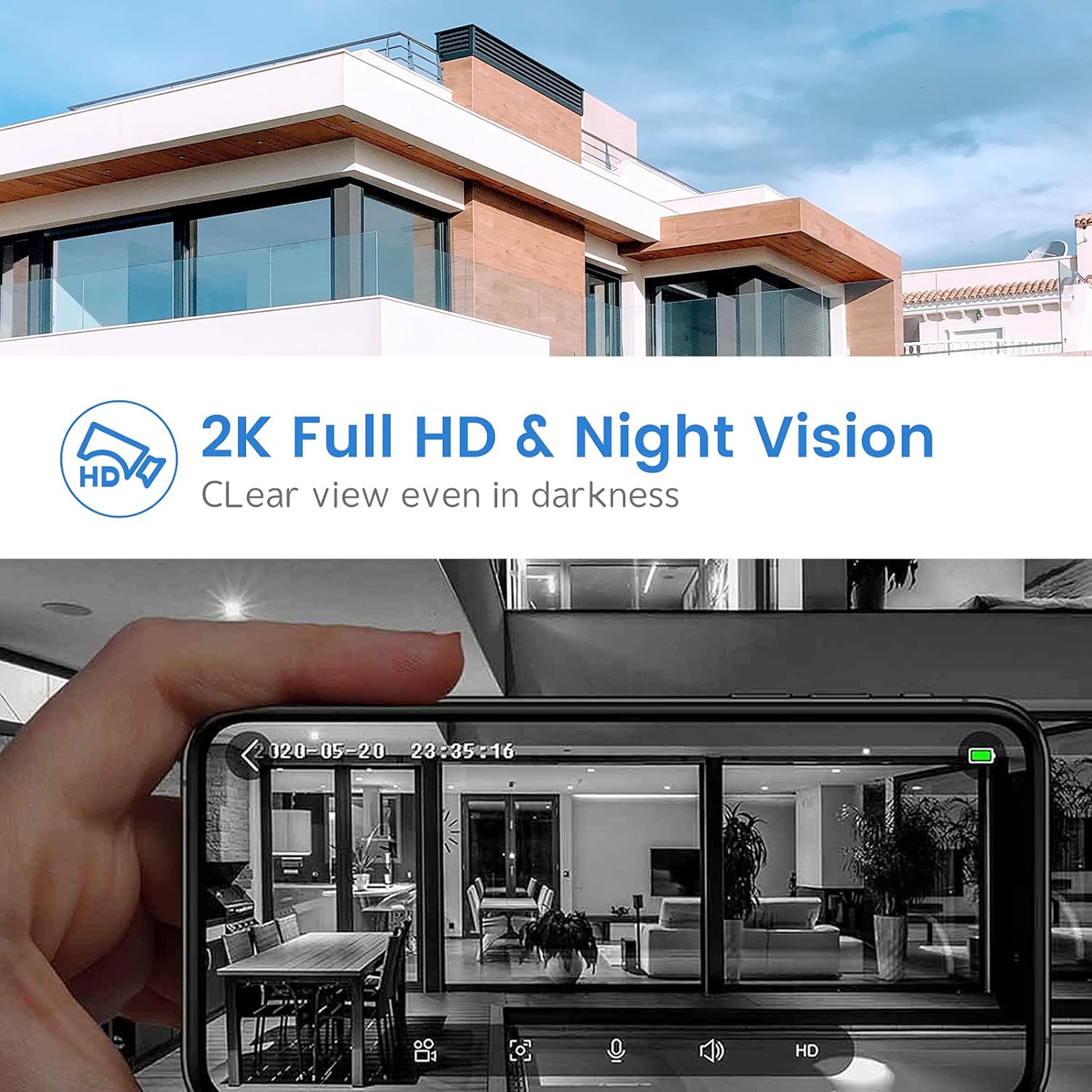 WiFi Video Doorbell Camera, XTU (Wired) Doorbell Camera with Chime, 2K Ultra HD, 2-Way Audio, Night Vision, Easy Installation, Motion Detection (existing doorbell Wiring Required)