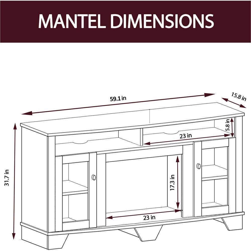 Cambridge Savona Mantel with Electronic Insert, Cherry Fireplace