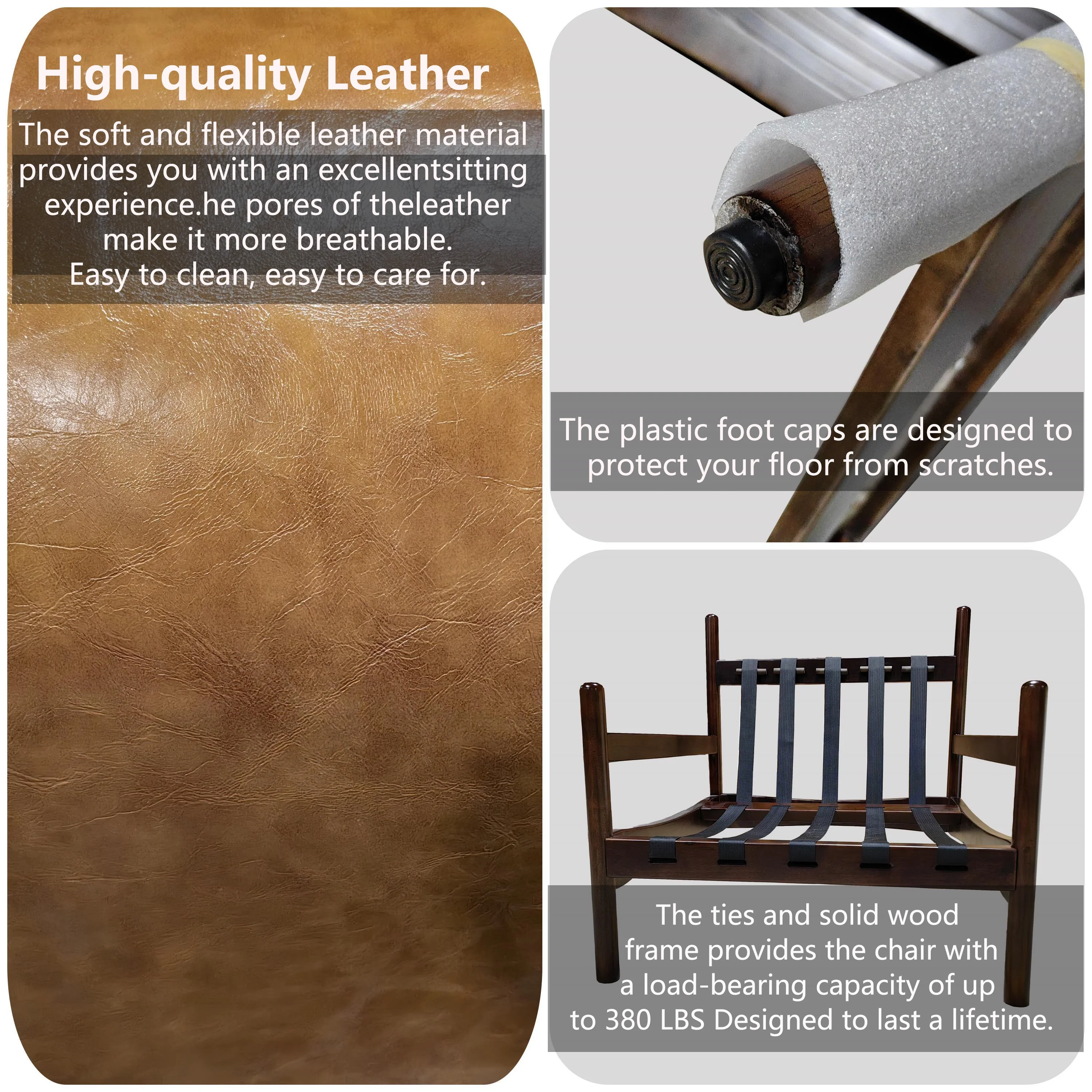 Rustic Accent Chair Vintage  Chairhigh density foam Mid Century Tall Back Chair with Arms Solid Wood Legs for Reading Living Room Bedroom Waiting Room (Brown)
