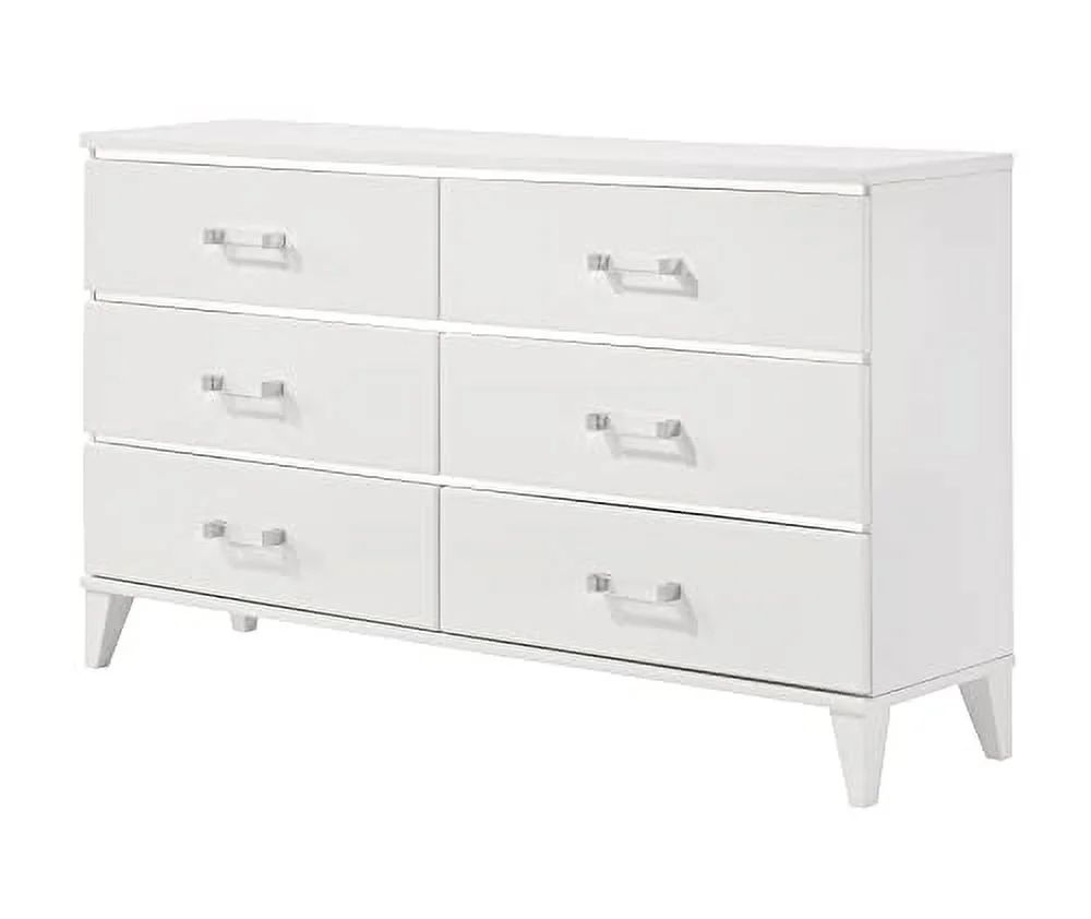 Kings Brand Furniture Madison 6-Piece King Size White Bedroom Set. Bed, Dresser, Mirror, Chest & 2 Nightstands