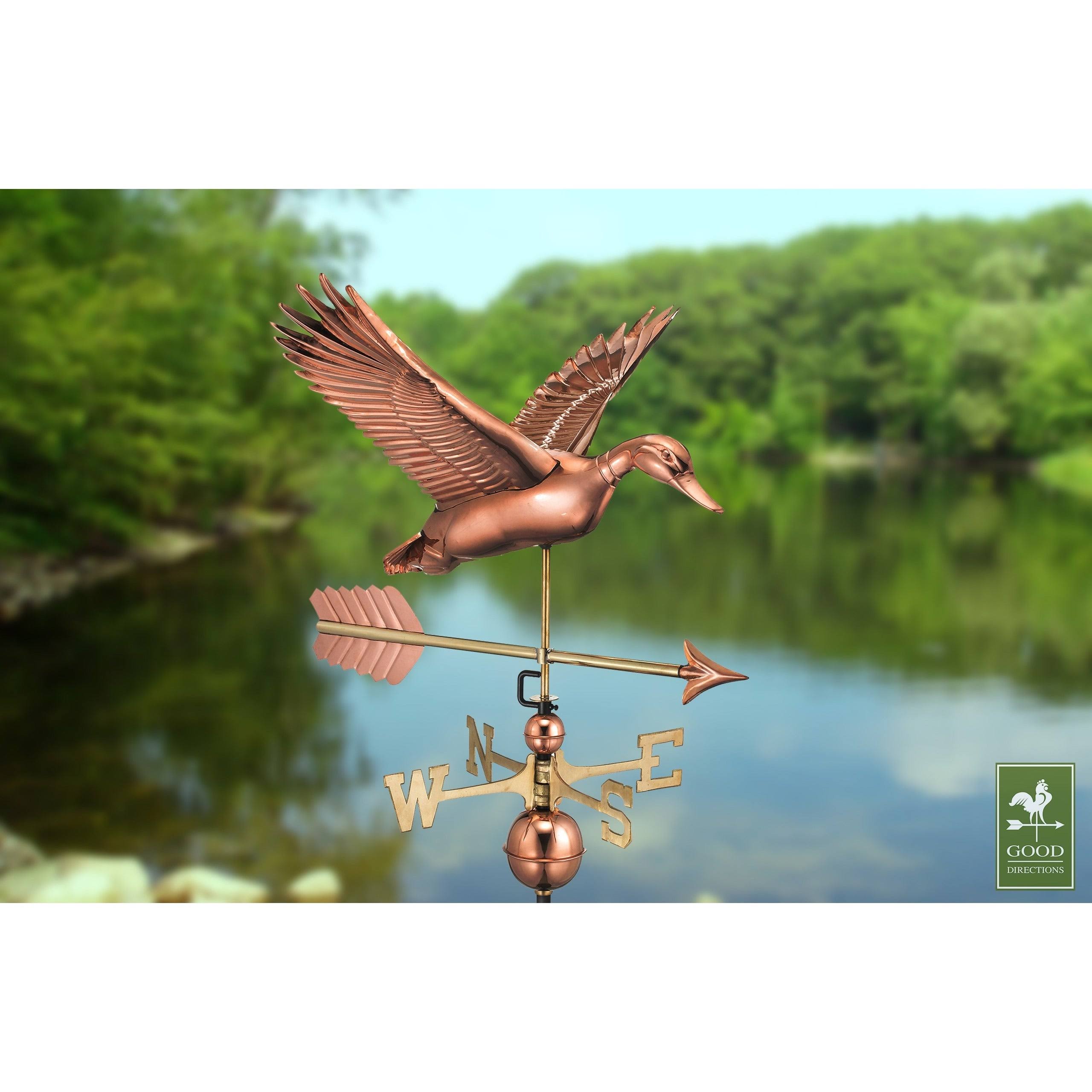Good Directions Flying Duck with Arrow Weathervane - Pure Copper