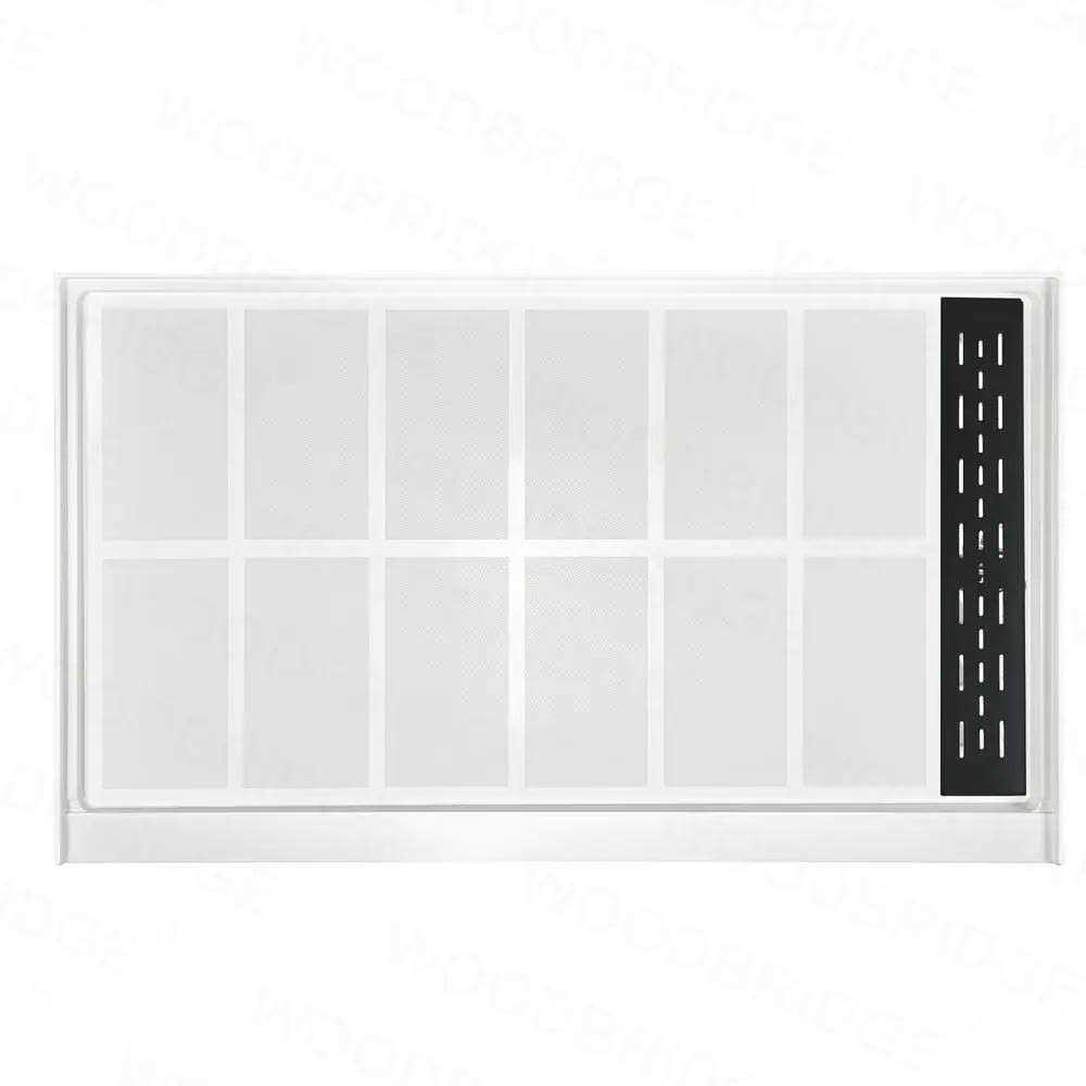 Woodbridge Krasik 60 in. L x Alcove Solid Surface Shower Pan Base Drain in White Cover SBR - Shop Hardware Tools Online Store