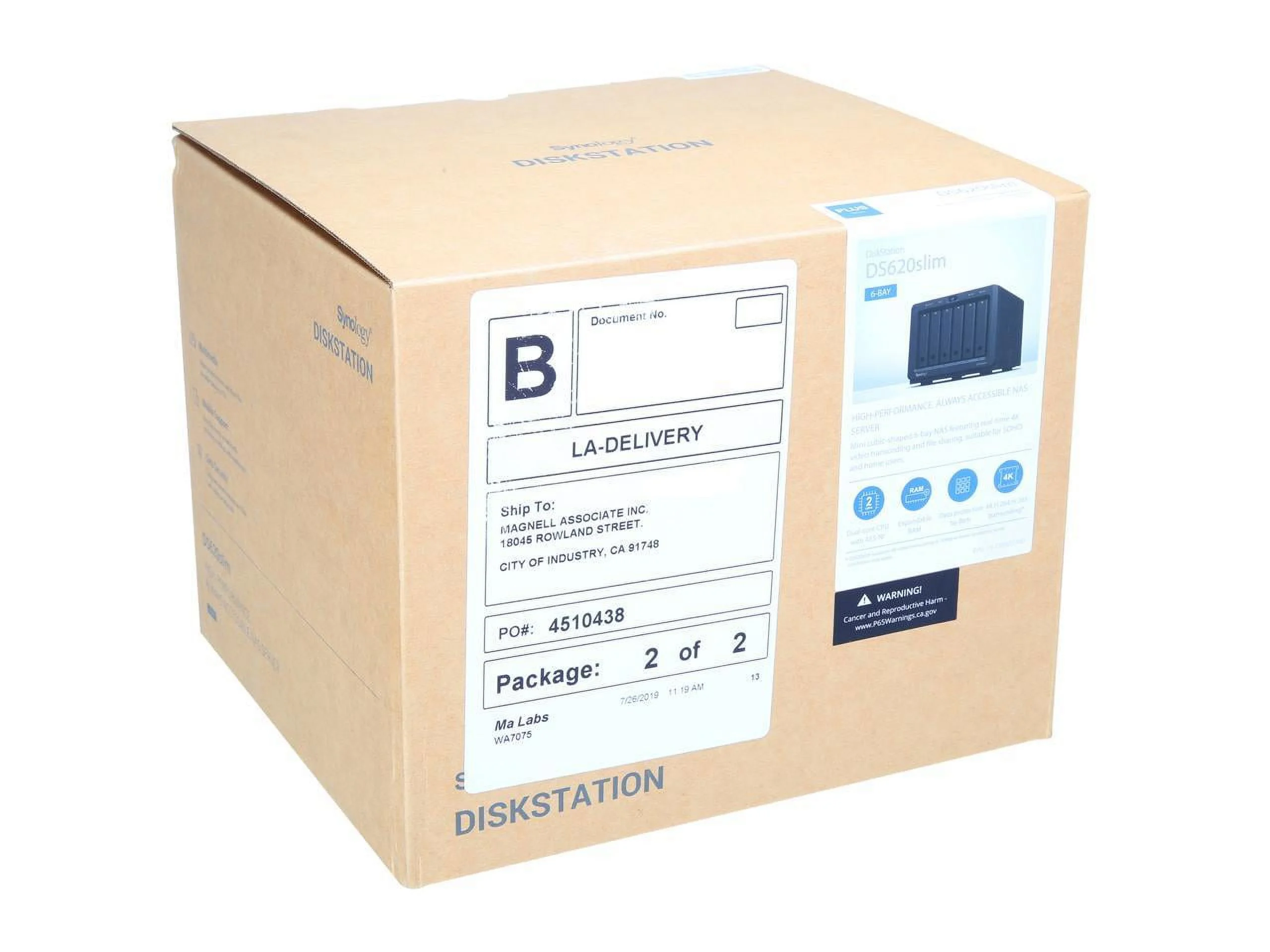 Synology 6 Bay Desktop NAS DiskStation DS620slim (Diskless)