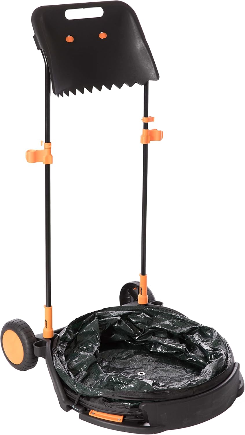 Gardenised All Purpose Garden Cart and Leaf Collector, Bonus Hand Leaf Rakes Included,Green