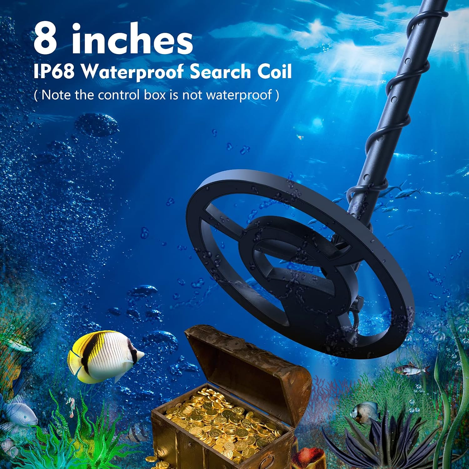 KENTOKTOOL Metal Detector for Adults & Kids, Adjustable Professional Metal Detector with LCD Display, Pinpoint & Disc & All Metal 3 Modes, 8" Waterproof Search Coil 10" Depth for Treasure Hunting