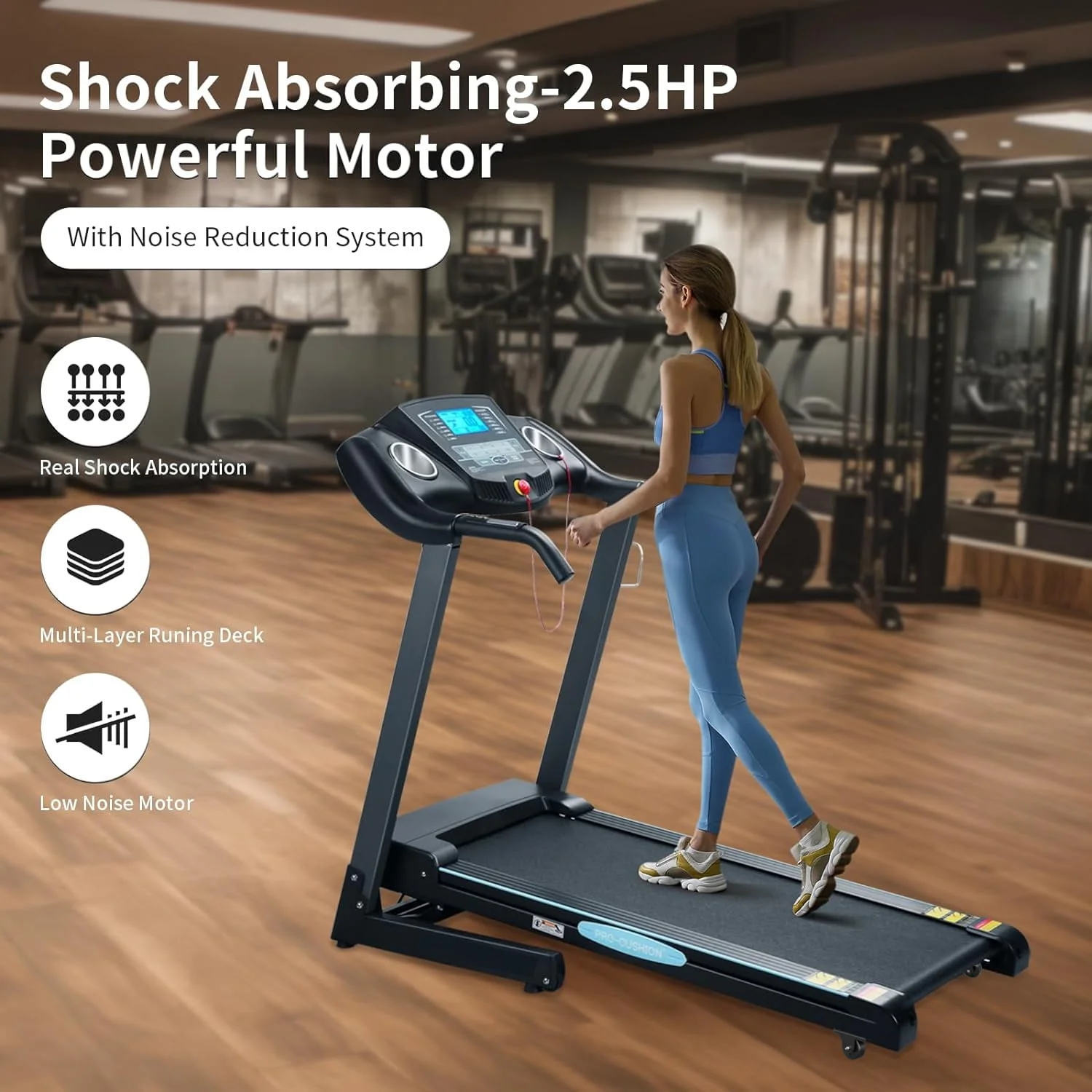Treadmill with Incline Folding Treadmill with 12-Level Automatic Incline 2.5hp Power 8.5mhp Speed Running Machine 15 Preset Training Program Electric Treadmill for Home Use