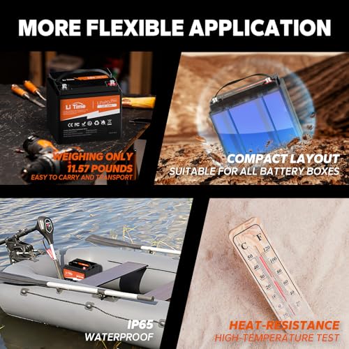 LiTime 12V 100Ah LiFePO4 Battery BCI Group 31 Lithium Battery Built-in 100A BMS, Up to 15000 Deep Cycles, Perfect for RV, Marine, Home Energy Storage