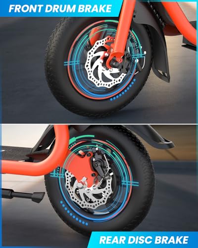 Gyroor Electric Scooter for Adults with Seat, 20/25 Miles Range 450W Motor up to 15.5/18.6 MPH Speed LCD Display, Electric Scooter with Basket