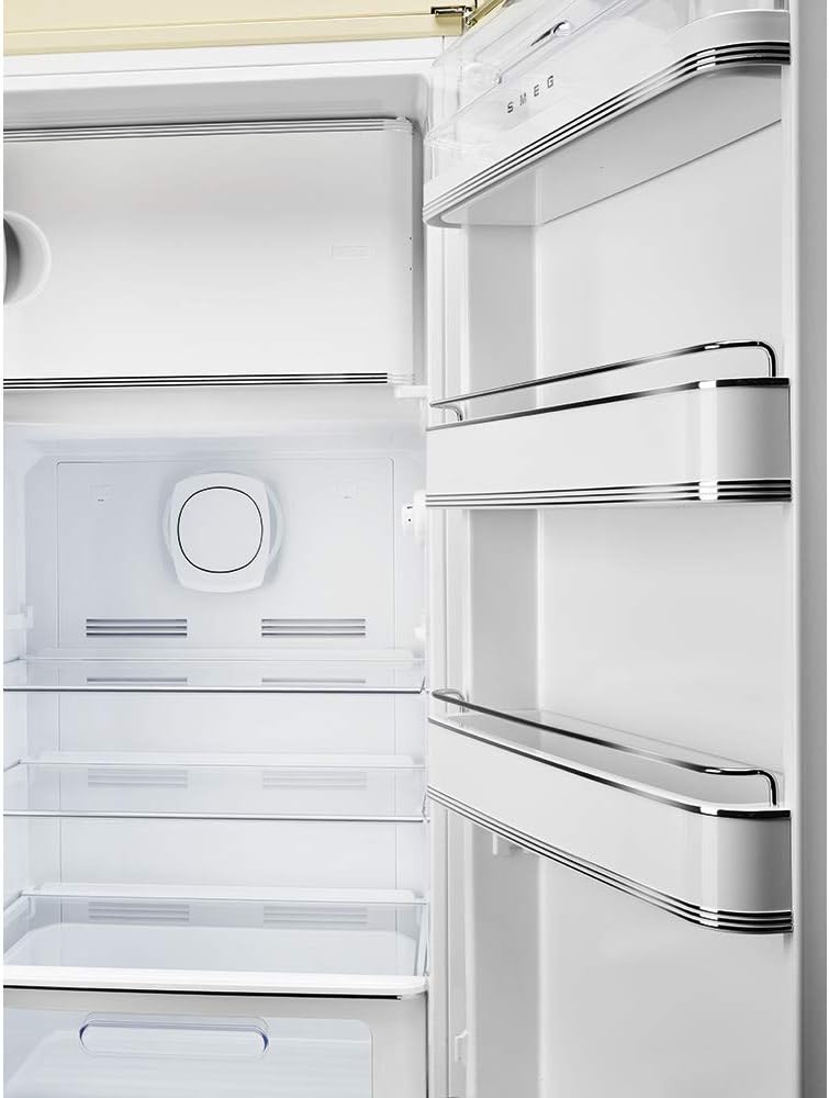 Smeg FAB28 50's Retro Style Aesthetic Top Freezer Refrigerator with 9.92 Cu Total Capacity, Multiflow Cooling System, Adjustable Glass Shelves 24-Inches, Blue Right Hand Hinge