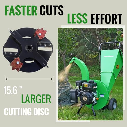 S3 Wood Chipper Shredder, 7HP 212cc Gas Powered Heavy Duty, 3" Max Wood Diameter Capacity, 15: 1 Reduction Ratio, Easy Assembly, 1-Year Warranty After Product Registration