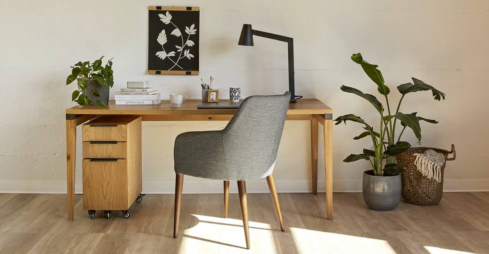 71x22 Wooden Desk with Solid Oak Top | Article Madera Contemporary Furniture