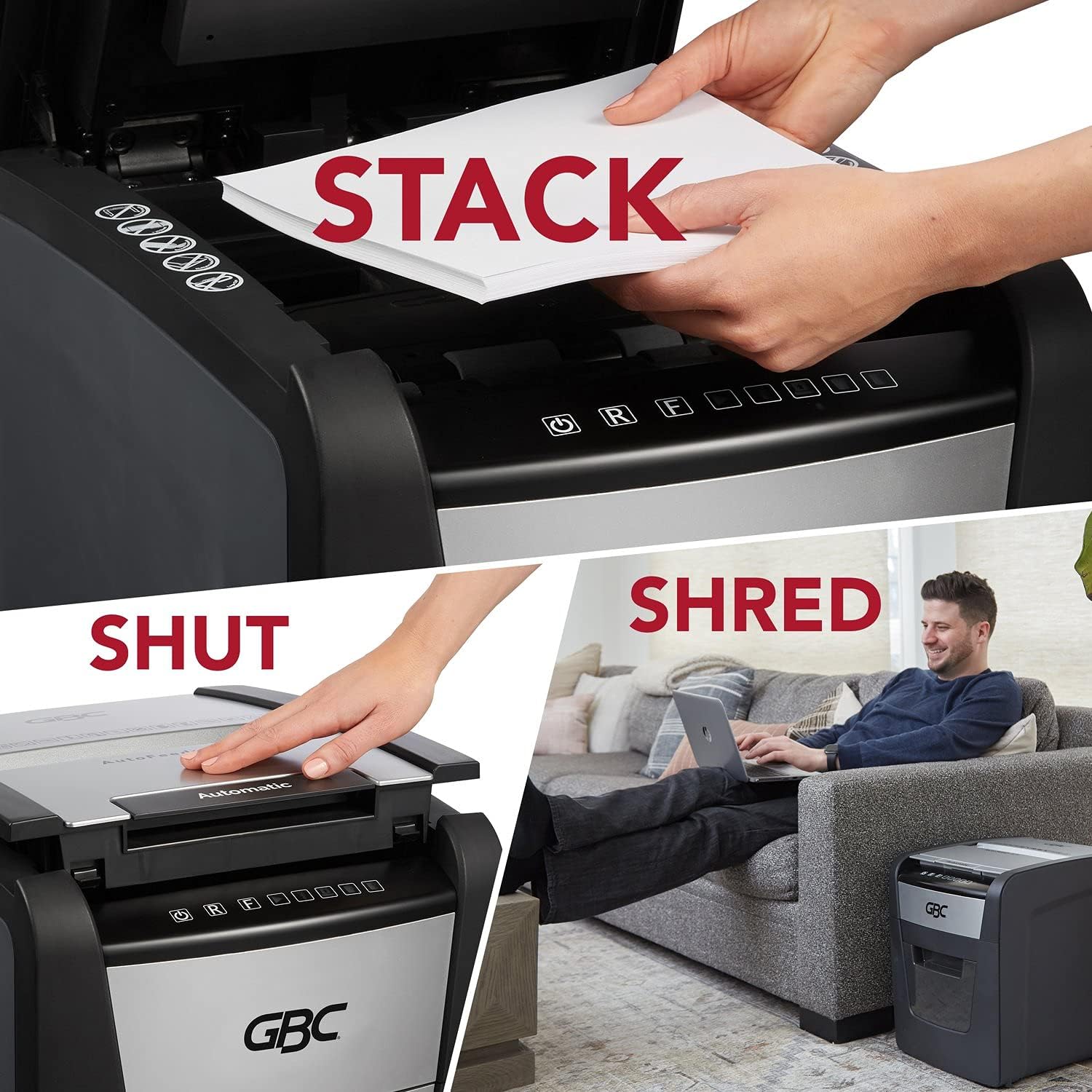 GBC Paper Shredder, Auto Feed+, 230 Sheet Capacity, Micro-Cut, Small Office Shredder, 230M (WSM1757607)