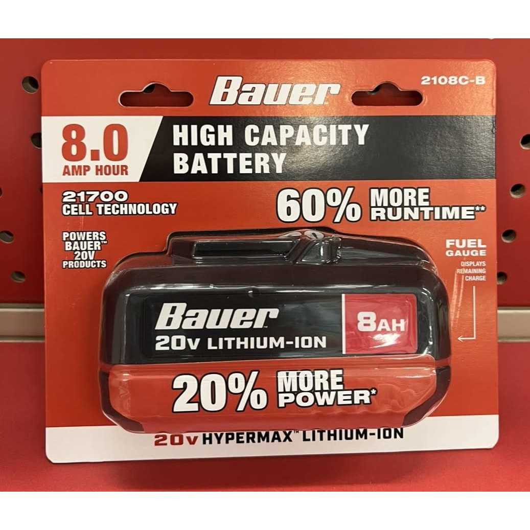 Bauer 20V 8 Ah High-Capacity Lithium-Ion Battery - Shop Hardware Tools Online Store