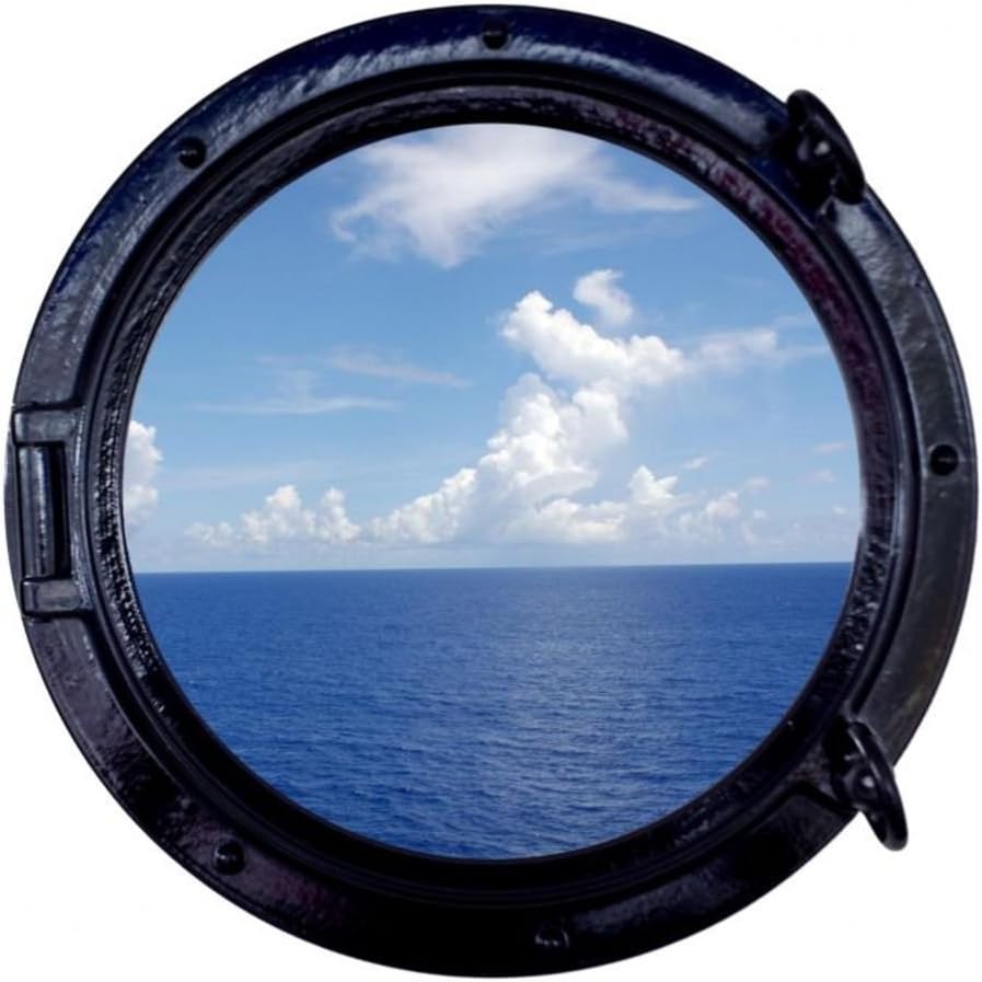 Hampton Nautical 3xglass-101 Black Ship Porthole Window 15 Nautical Home Decoration