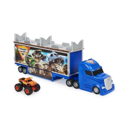 Monster Jam, Official 2-in-1 Transforming Hauler Playset with Exclusive 1:64 ...