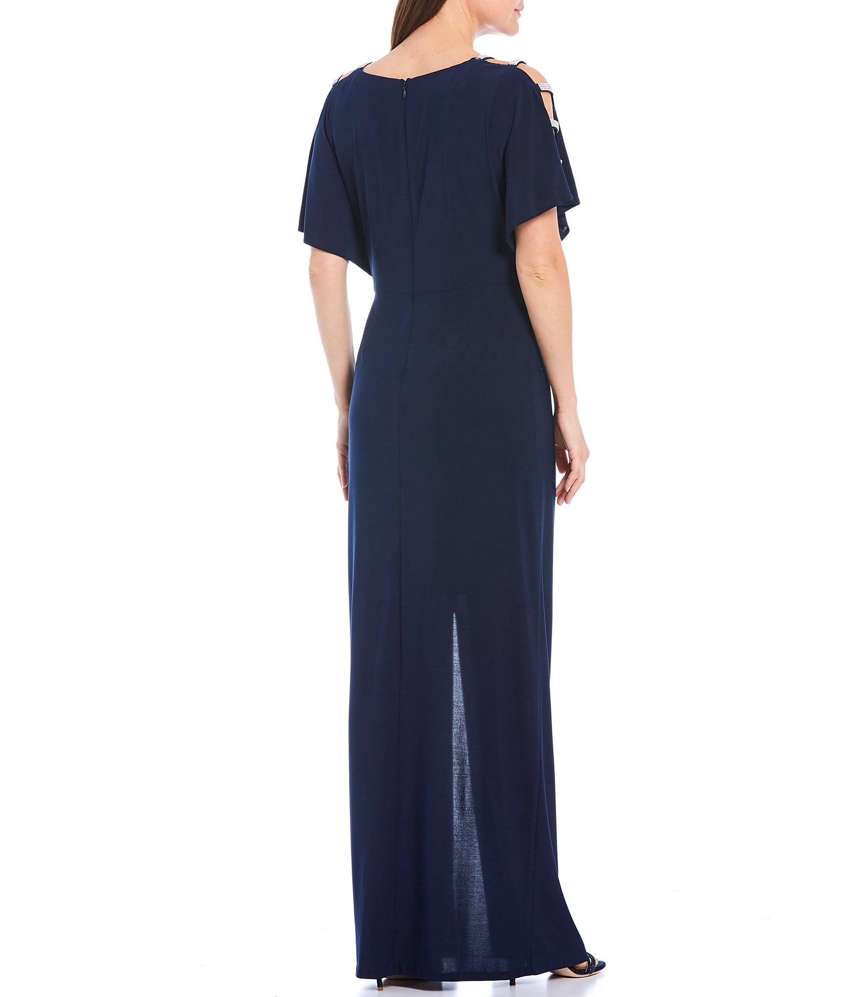 Alex Evenings Embellished Sleeve Knot Front Gown - Pink - 6