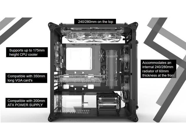 Coeus Elite micro-ATX Gaming Case with Tempered Glass and 1* 12025LED
