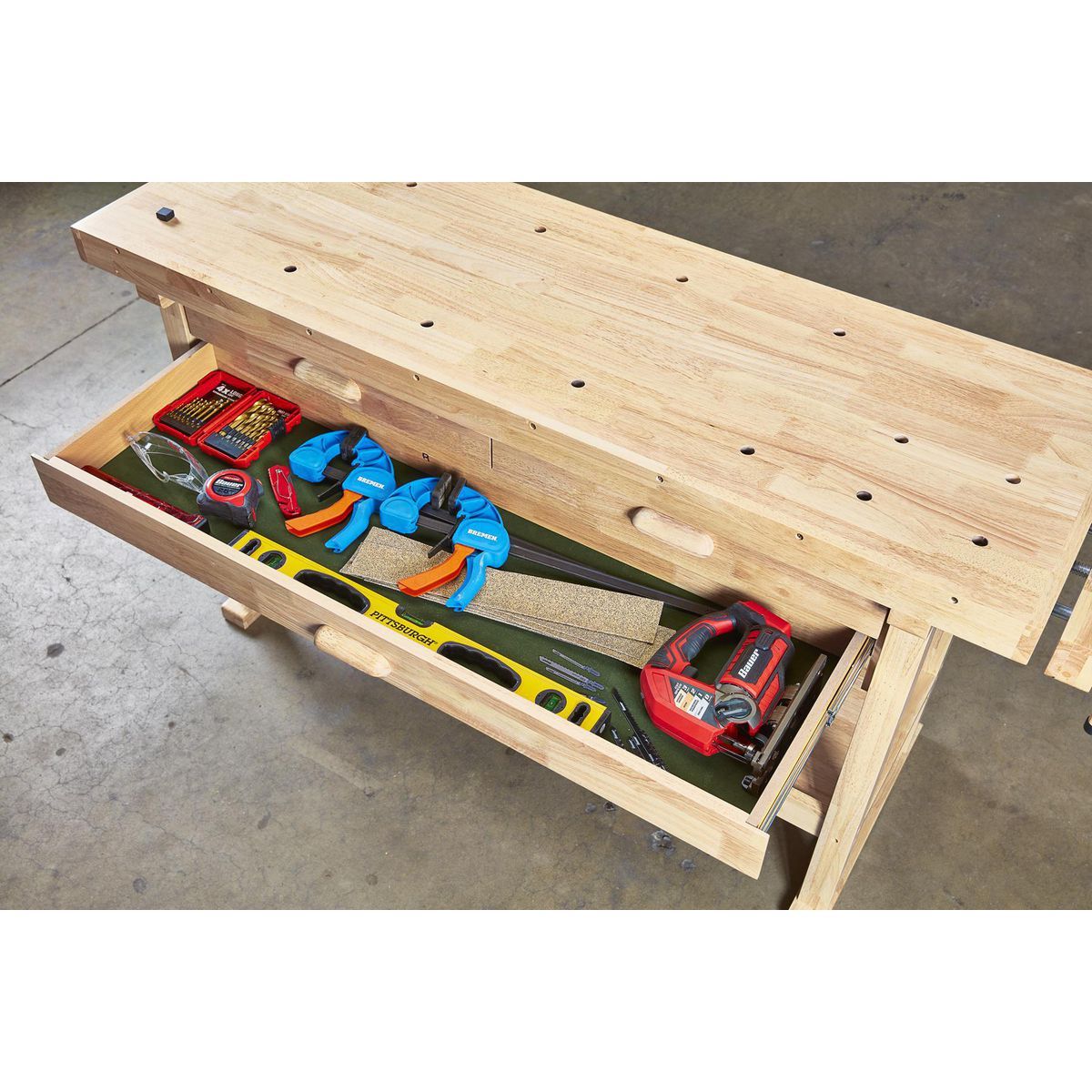 YUKON 60 in., 3-Drawer Hardwood Workbench
